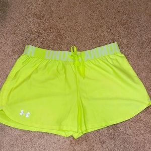 Lime green Under Armour size Small shorts.